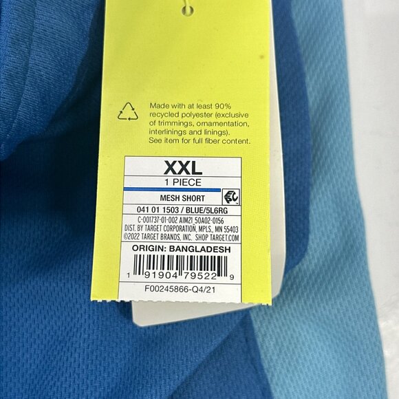 All In Motion Mens Sz XXL Short Mesh Moisture Wicking Two Front Pockets Blue New - Picture 4 of 16